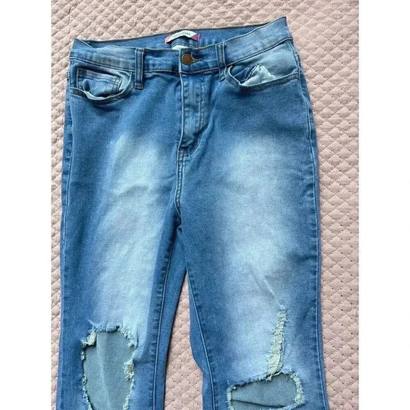 Vibe & Rant Women’s Jeans 11(W30) High Rise Wide Leg Slit Ripped Y2K - Picture 3 of 13